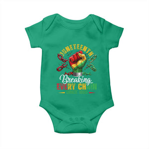 Breaking Every Chain Since 1865 Juneteenth Baby Onesie Celebrating Black Freedom TS10 Irish Green Print Your Wear