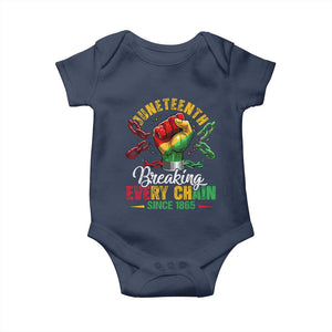 Breaking Every Chain Since 1865 Juneteenth Baby Onesie Celebrating Black Freedom TS10 Navy Print Your Wear