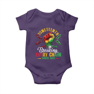Breaking Every Chain Since 1865 Juneteenth Baby Onesie Celebrating Black Freedom TS10 Purple Print Your Wear