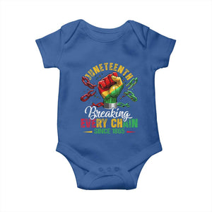 Breaking Every Chain Since 1865 Juneteenth Baby Onesie Celebrating Black Freedom TS10 Royal Blue Print Your Wear