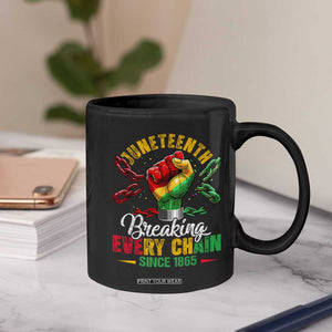 Breaking Every Chain Since 1865 Juneteenth Coffee Mug Celebrating Black Freedom TS10 Print Your Wear