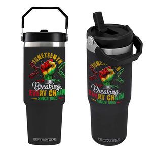 Breaking Every Chain Since 1865 Juneteenth Flip Straw Tumbler Celebrating Black Freedom TS10 One Size: 30 oz Black Print Your Wear