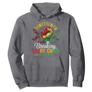 Breaking Every Chain Since 1865 Juneteenth Hoodie Celebrating Black Freedom TS10 Charcoal Print Your Wear