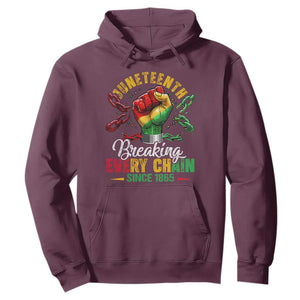 Breaking Every Chain Since 1865 Juneteenth Hoodie Celebrating Black Freedom TS10 Maroon Print Your Wear