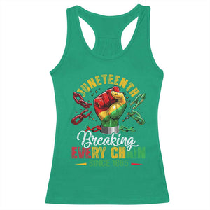 Breaking Every Chain Since 1865 Juneteenth Racerback Tank Top Celebrating Black Freedom TS10 Irish Green Print Your Wear