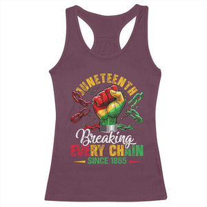 Breaking Every Chain Since 1865 Juneteenth Racerback Tank Top Celebrating Black Freedom TS10 Maroon Print Your Wear