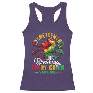 Breaking Every Chain Since 1865 Juneteenth Racerback Tank Top Celebrating Black Freedom TS10 Purple Print Your Wear