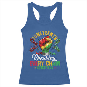 Breaking Every Chain Since 1865 Juneteenth Racerback Tank Top Celebrating Black Freedom TS10 Royal Blue Print Your Wear