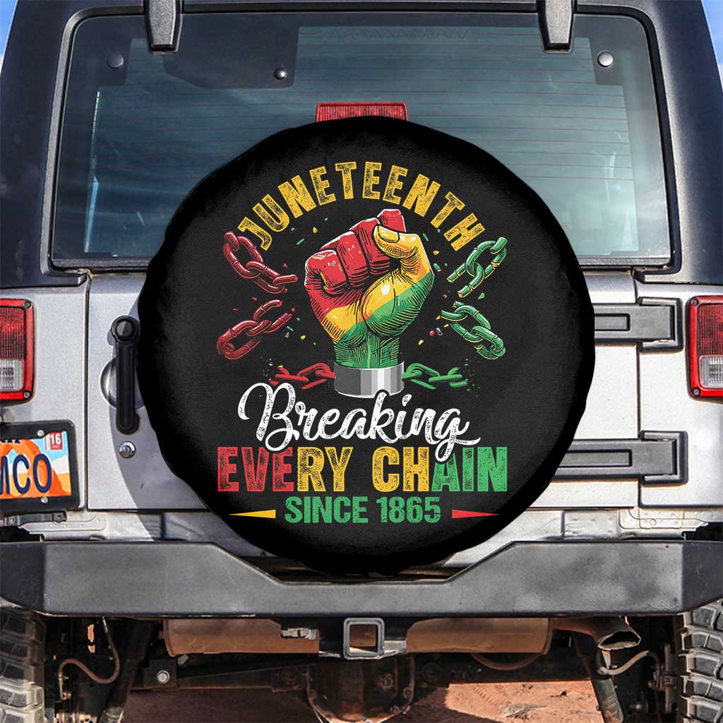 Breaking Every Chain Since 1865 Juneteenth Spare Tire Cover Celebrating Black Freedom TS10 No hole Black Print Your Wear