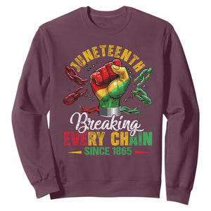 Breaking Every Chain Since 1865 Juneteenth Sweatshirt Celebrating Black Freedom TS10 Maroon Print Your Wear