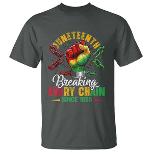 Breaking Every Chain Since 1865 Juneteenth T Shirt Celebrating Black Freedom TS10 Dark Heather Print Your Wear