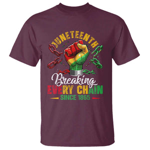 Breaking Every Chain Since 1865 Juneteenth T Shirt Celebrating Black Freedom TS10 Maroon Print Your Wear