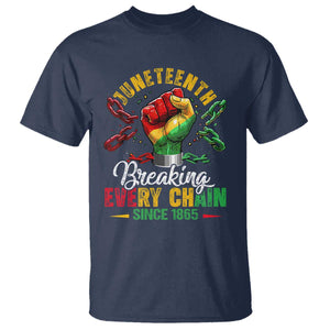 Breaking Every Chain Since 1865 Juneteenth T Shirt Celebrating Black Freedom TS10 Navy Print Your Wear