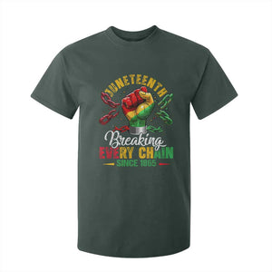 Breaking Every Chain Since 1865 Juneteenth T Shirt For Kid Celebrating Black Freedom TS10 Dark Forest Green Print Your Wear