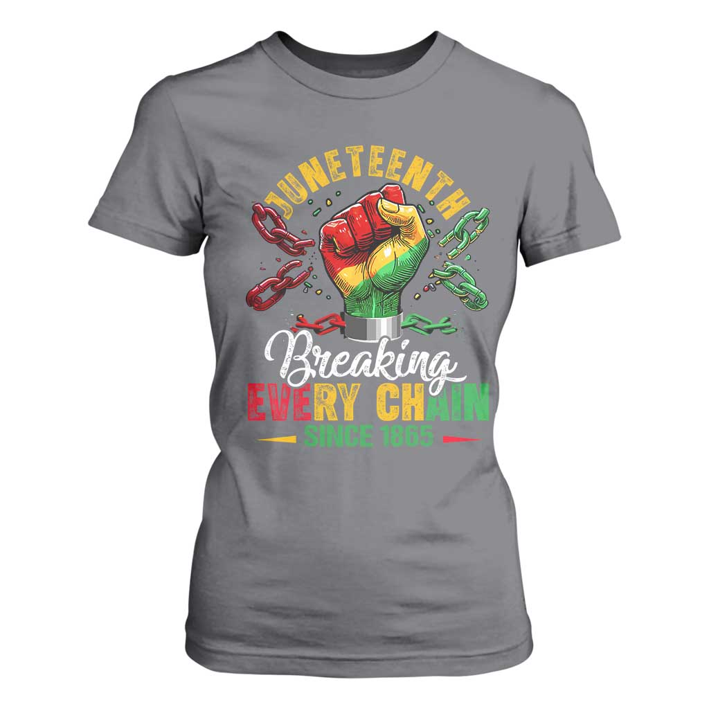 Breaking Every Chain Since 1865 Juneteenth T Shirt For Women Celebrating Black Freedom TS10 Charcoal Print Your Wear