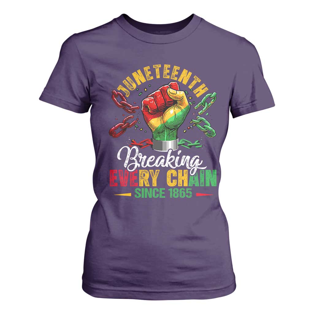 Breaking Every Chain Since 1865 Juneteenth T Shirt For Women Celebrating Black Freedom TS10 Purple Print Your Wear