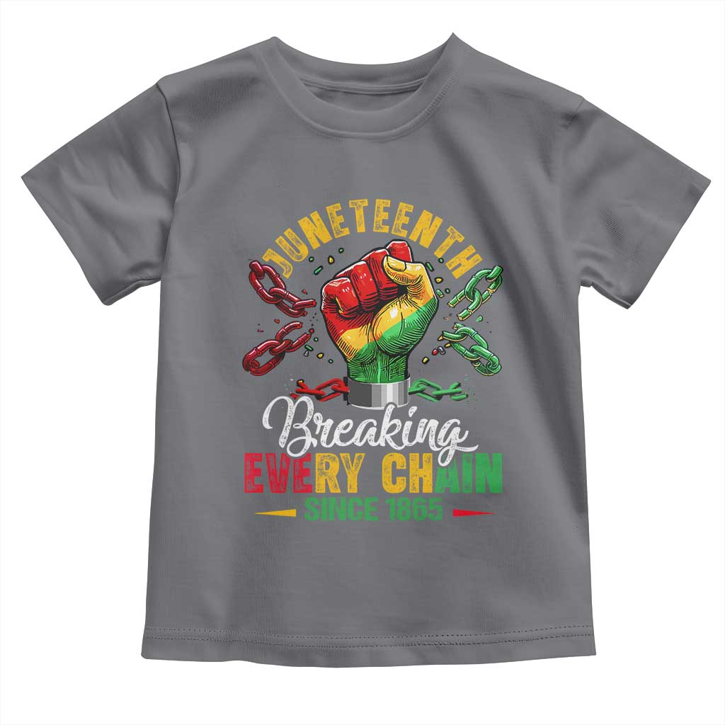 Breaking Every Chain Since 1865 Juneteenth Toddler T Shirt Celebrating Black Freedom TS10 Charcoal Print Your Wear
