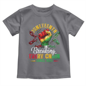 Breaking Every Chain Since 1865 Juneteenth Toddler T Shirt Celebrating Black Freedom TS10 Charcoal Print Your Wear