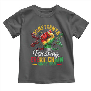 Breaking Every Chain Since 1865 Juneteenth Toddler T Shirt Celebrating Black Freedom TS10 Dark Heather Print Your Wear