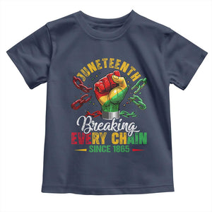 Breaking Every Chain Since 1865 Juneteenth Toddler T Shirt Celebrating Black Freedom TS10 Navy Print Your Wear