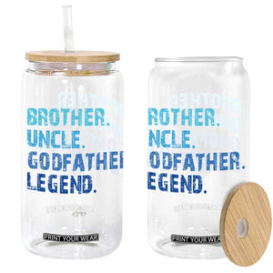 Brother Uncle Godfather Legend Glass Can Best Funny Uncle Fathers Day TS10 Black Print Your Wear