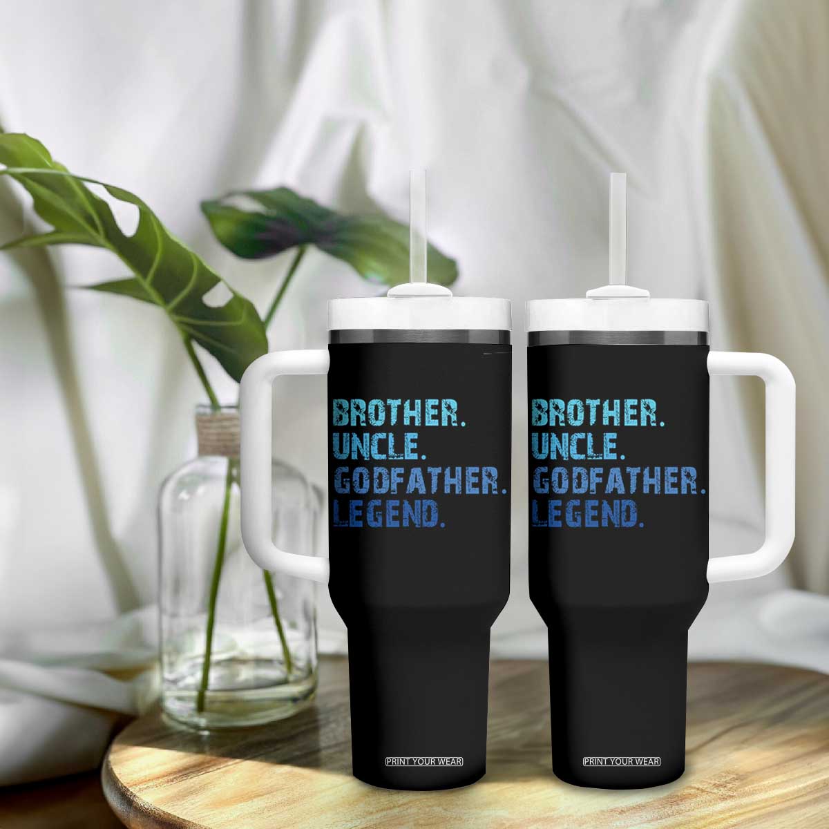 Brother Uncle Godfather Legend Tumbler With Handle Best Funny Uncle Fathers Day TS10 Print Your Wear