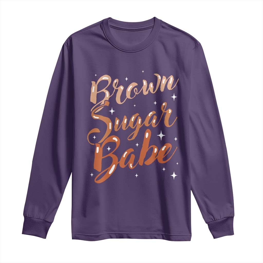 Brown Sugar Babe Long Sleeve Shirt Proud Woman Melanin Pride Black Girl TS10 Purple Print Your Wear