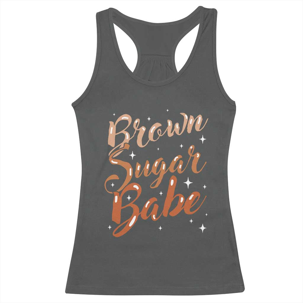 Brown Sugar Babe Racerback Tank Top Proud Woman Melanin Pride Black Girl TS10 Dark Heather Print Your Wear