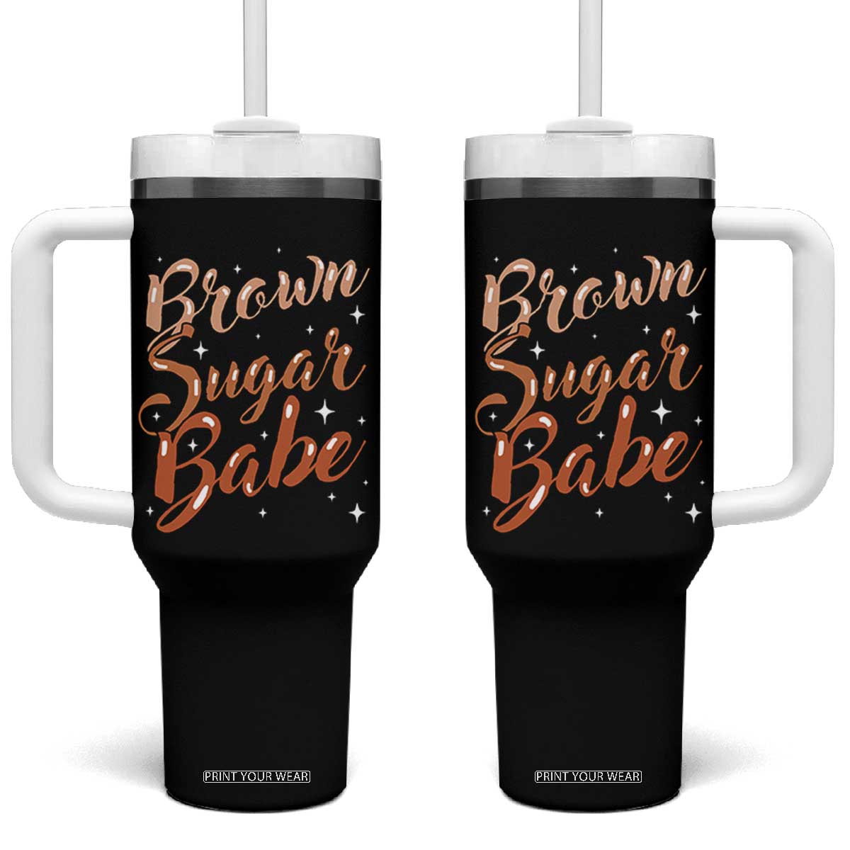 Brown Sugar Babe Tumbler With Handle Proud Woman Melanin Pride Black Girl TS10 One Size: 40 oz Black Print Your Wear