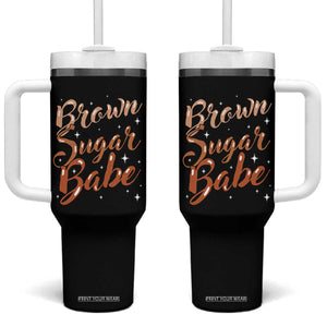 Brown Sugar Babe Tumbler With Handle Proud Woman Melanin Pride Black Girl TS10 One Size: 40 oz Black Print Your Wear