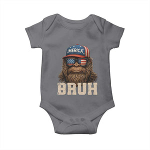 Funny Bigfoot Merica Baby Onesie Funny Patriotic Bruh 4th of July Infant Bodysuit TS10 Charcoal Print Your Wear