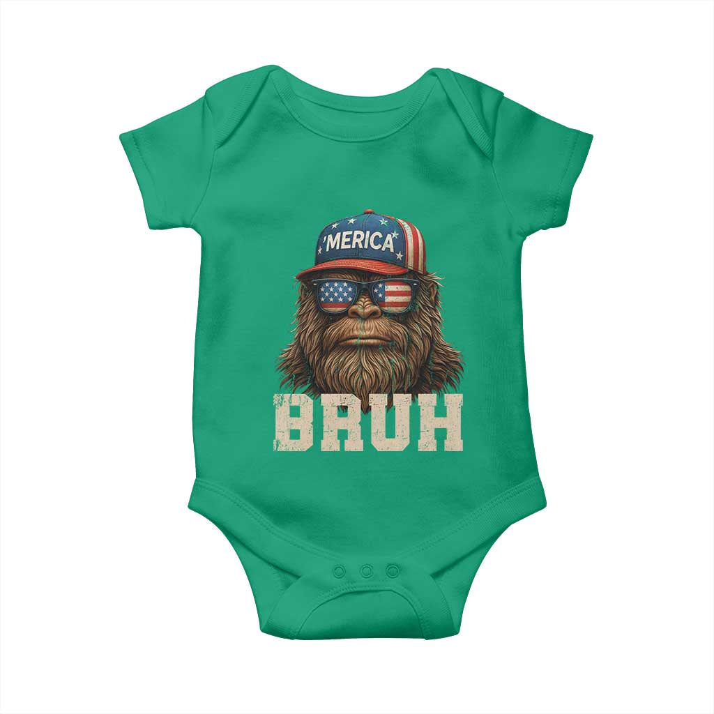 Funny Bigfoot Merica Baby Onesie Funny Patriotic Bruh 4th of July Infant Bodysuit TS10 Irish Green Print Your Wear