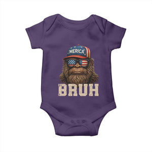 Funny Bigfoot Merica Baby Onesie Funny Patriotic Bruh 4th of July Infant Bodysuit TS10 Purple Print Your Wear