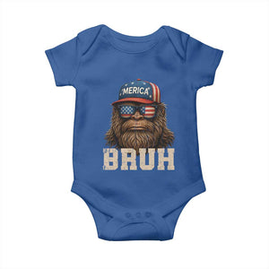 Funny Bigfoot Merica Baby Onesie Funny Patriotic Bruh 4th of July Infant Bodysuit TS10 Royal Blue Print Your Wear