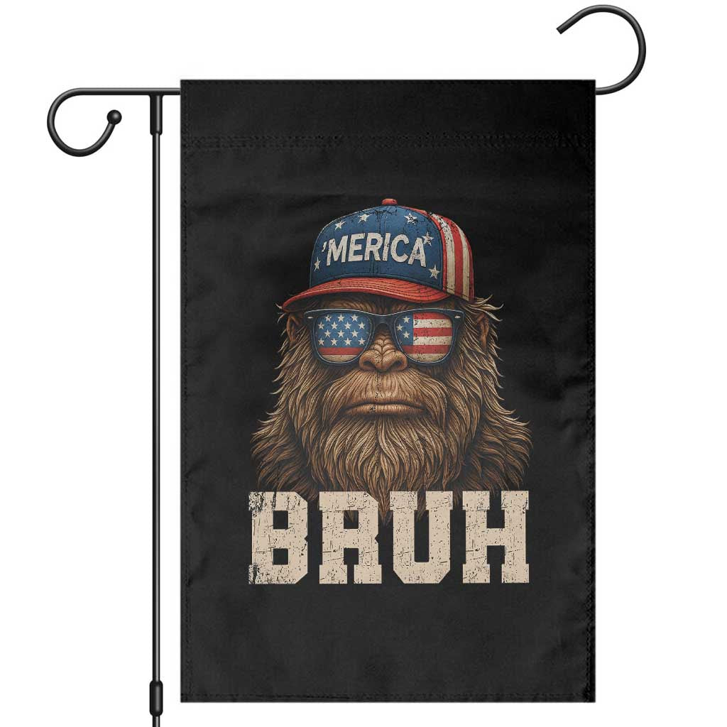 Bruh Bigfoot Merica Garden Flag American Flag Patriotic 4th Of July TS10 Black Print Your Wear