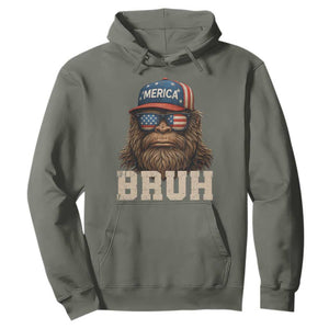 Bruh Bigfoot Merica Hoodie American Flag Patriotic 4th Of July TS10 Military Green Print Your Wear