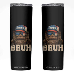 Bruh Bigfoot Merica Skinny Tumbler American Flag Patriotic 4th Of July TS10 Black Print Your Wear