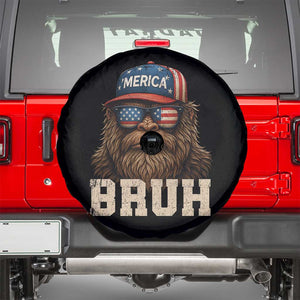Bruh Bigfoot Merica Spare Tire Cover American Flag Patriotic 4th Of July TS10 Black Print Your Wear