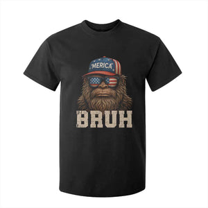 Bruh Bigfoot Merica T Shirt For Kid American Flag Patriotic 4th Of July TS10 Black Print Your Wear