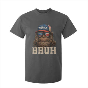 Bruh Bigfoot Merica T Shirt For Kid American Flag Patriotic 4th Of July TS10 Dark Heather Print Your Wear