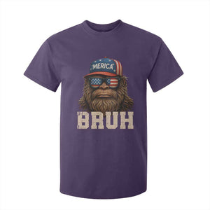 Bruh Bigfoot Merica T Shirt For Kid American Flag Patriotic 4th Of July TS10 Purple Print Your Wear
