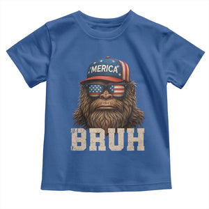Bruh Bigfoot Merica Toddler T Shirt American Flag Patriotic 4th Of July TS10 Royal Blue Print Your Wear
