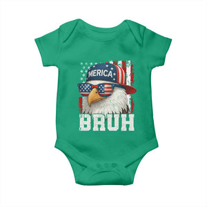 Bruh 'Merica Bald Eagle 4th of July Baby Onesie Patriotic USA Flag TS10 Irish Green Print Your Wear