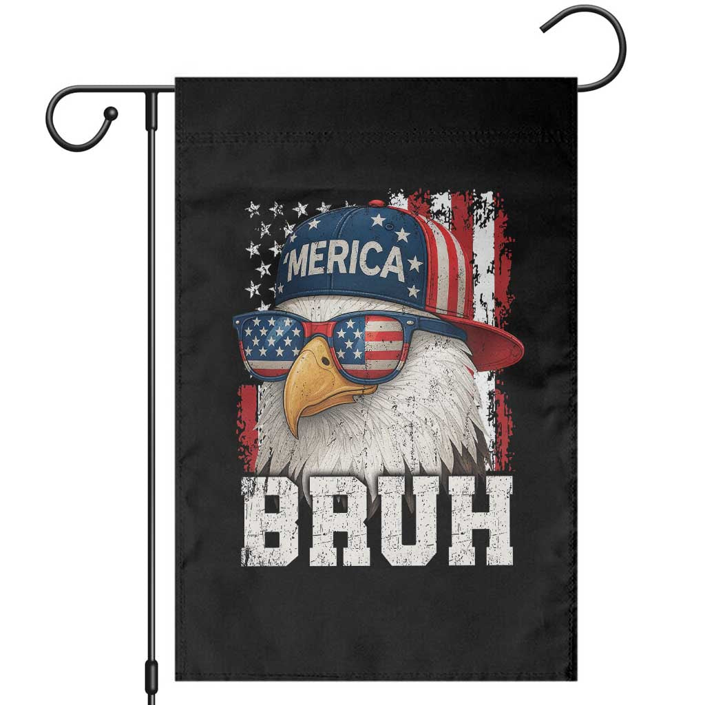 Bruh 'Merica Bald Eagle 4th of July Garden Flag Patriotic USA Flag TS10 Black Print Your Wear