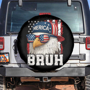 Bruh 'Merica Bald Eagle 4th of July Spare Tire Cover Patriotic USA Flag TS10 No hole Black Print Your Wear