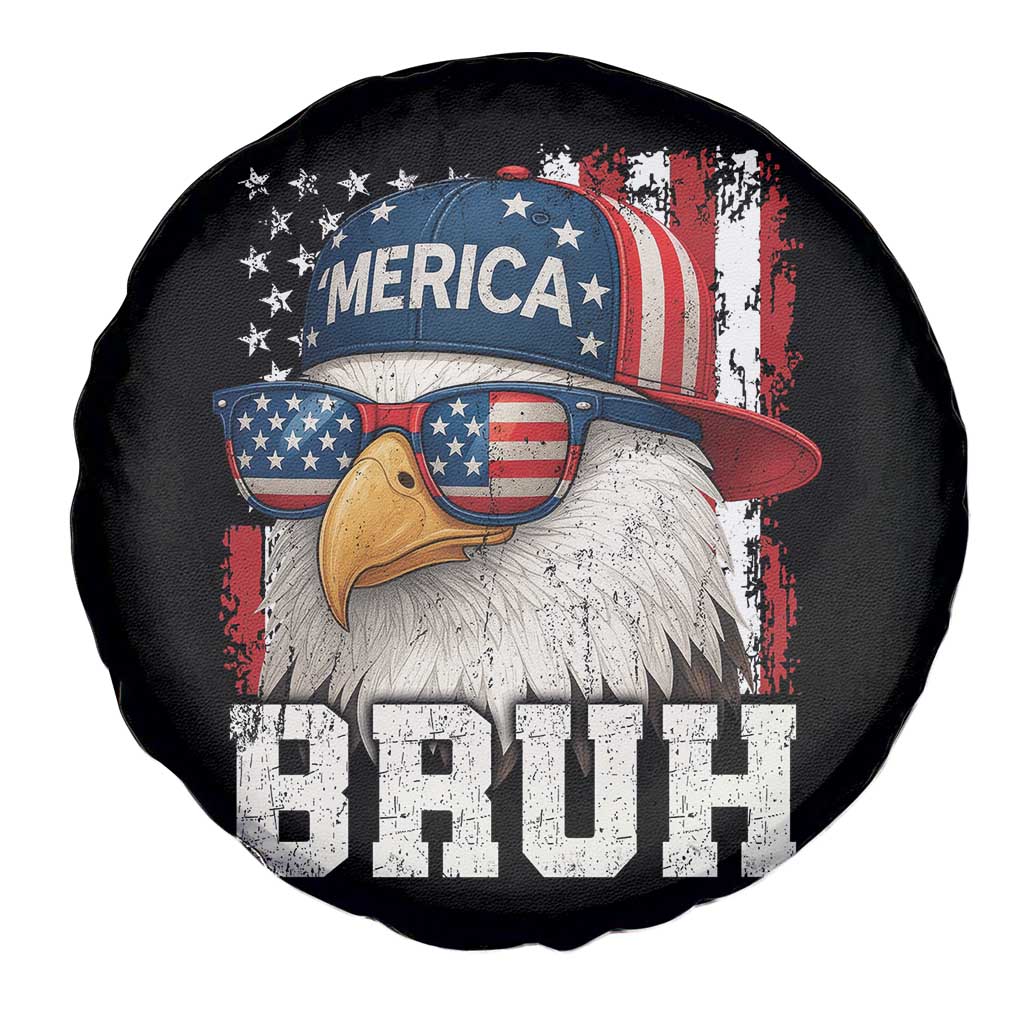 Bruh 'Merica Bald Eagle 4th of July Spare Tire Cover Patriotic USA Flag TS10 Print Your Wear