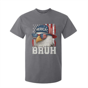 Bruh 'Merica Bald Eagle 4th of July T Shirt For Kid Patriotic USA Flag TS10 Charcoal Print Your Wear