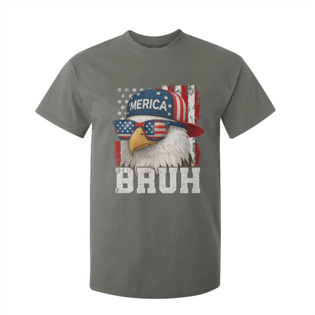 Bruh 'Merica Bald Eagle 4th of July T Shirt For Kid Patriotic USA Flag TS10 Military Green Print Your Wear