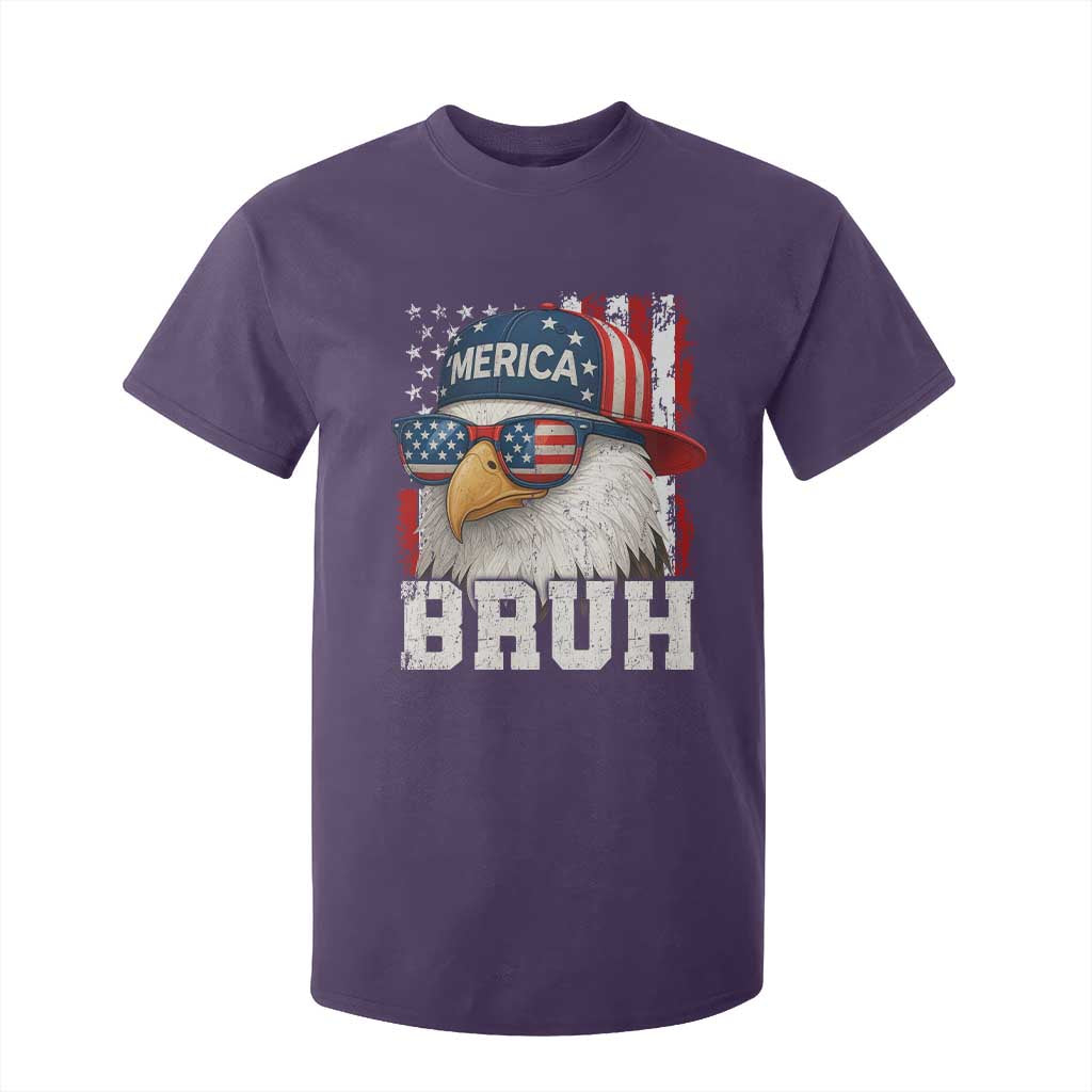 Bruh 'Merica Bald Eagle 4th of July T Shirt For Kid Patriotic USA Flag TS10 Purple Print Your Wear