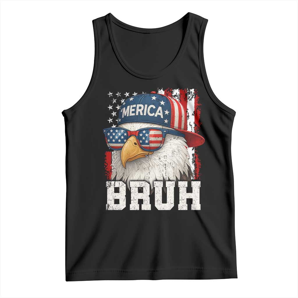 Bruh 'Merica Bald Eagle 4th of July Tank Top Patriotic USA Flag TS10 Black Print Your Wear